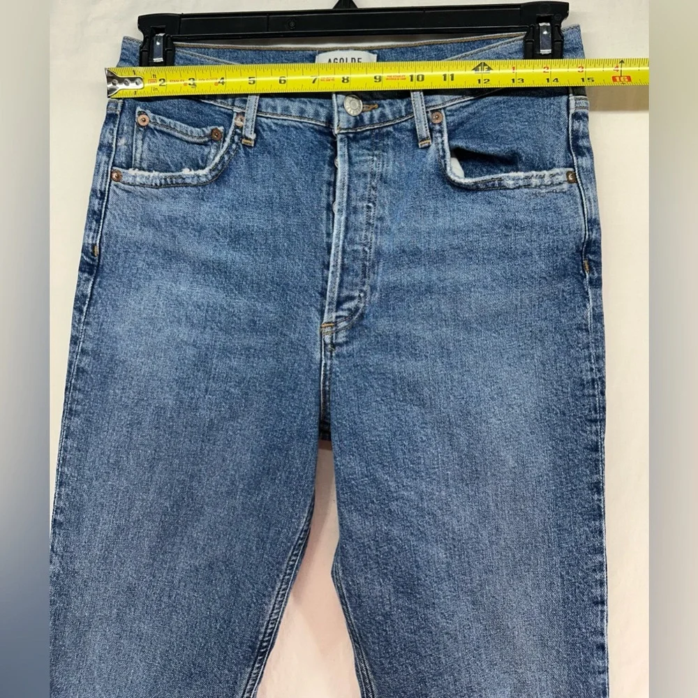 Agolde Womens Riley High Rise Straight Crop Cotton‎ Denim Button Fly Jeans 27 - Picture 4 of 11